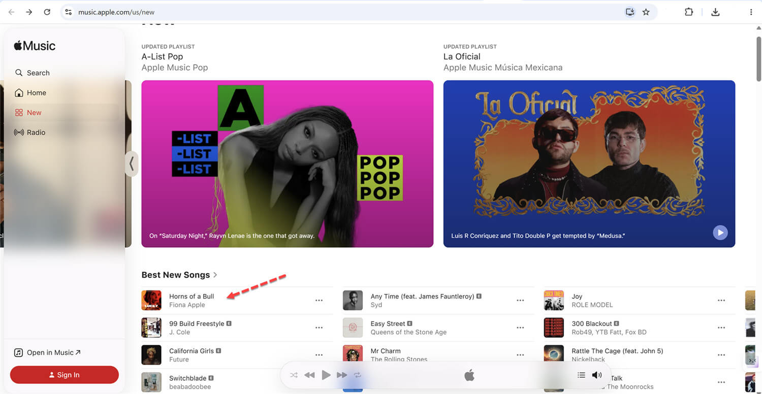  Open the Album or Playlist