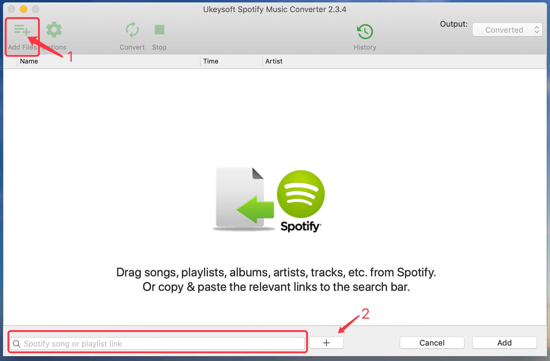 add spotify songs to the converter