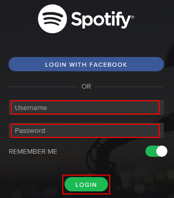 Login to Spotify on computer
