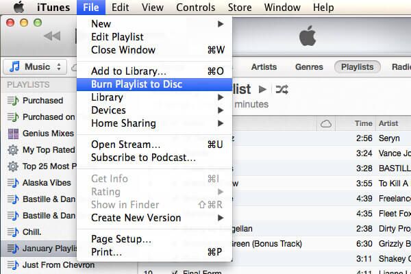 burn apple music songs to cd with itunes