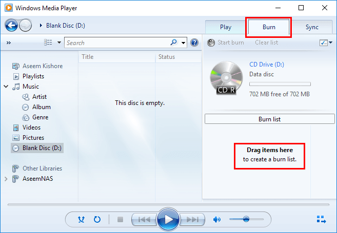 burn songs to cd with windows media player